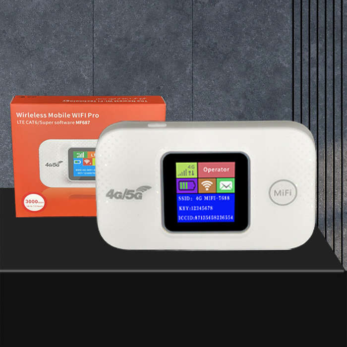 White - MF687 4G Pocket WiFi Router 150Mbps High Speed Type-C Port 3000mAh Battery 10 Devices Portab