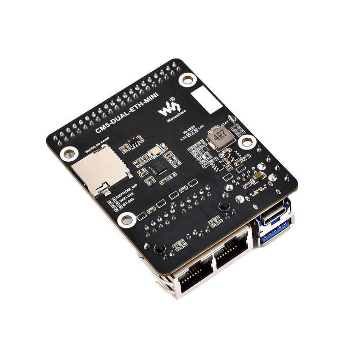 Board Only - Raspberry Pi CM5 Dual Gigabit Ethernet Port Mini Expansion Board for Compute Module 5