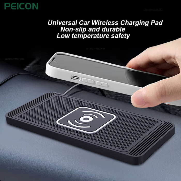 Type-C Port - 15W Car Wireless Charger Fast Wireless Car Charger Silicone Pad Stand for Smart Phones