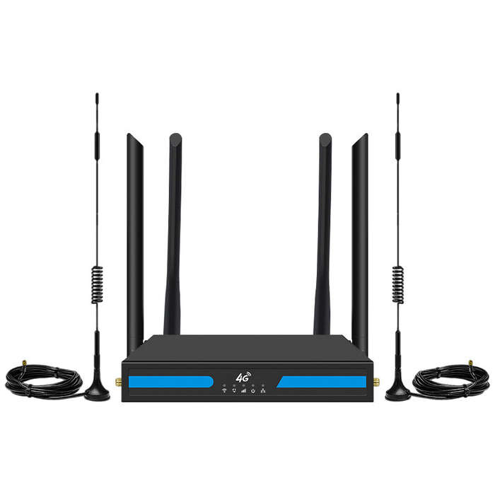 Black - ED123 4G LTE Industrial Router 150Mbps High Speed 300Mbps SIM Card Slot External Antennas Ou