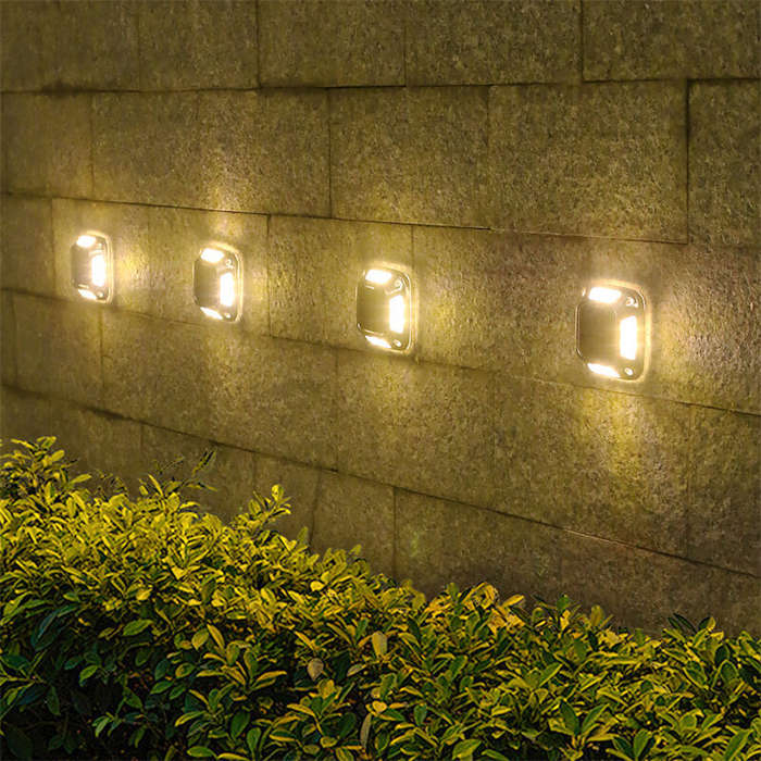 White light - 4Pcs 8*LEDs Solar Ground Light Waterproof Solar Light Warm Light Solar Garden Lamp Out