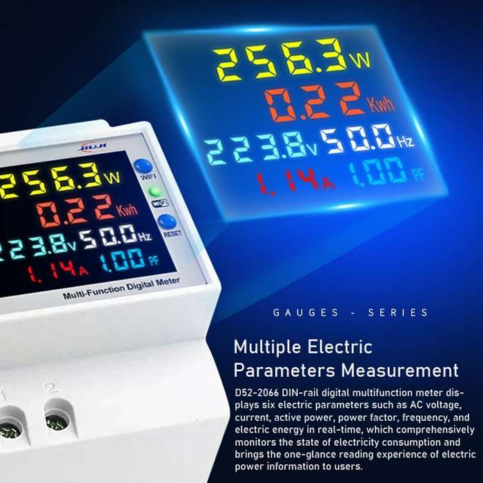 external - Tuya WiFi Home Intelligent Digital Display Electricity Meter DIN-Rail Voltage and Current