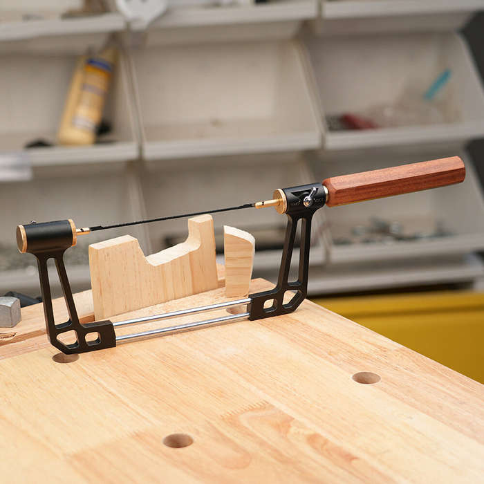 A - GANWEI Coping Saw Adjustable Saw Bow U Type Saw Round/Hexagonal Rosewood handle Aluminum Alloy F