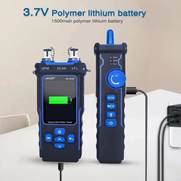 NOYAFA NF-8508 Network Cable Tester Optical Wire Meter Tracer LCD Digital Rechargeable Network Line