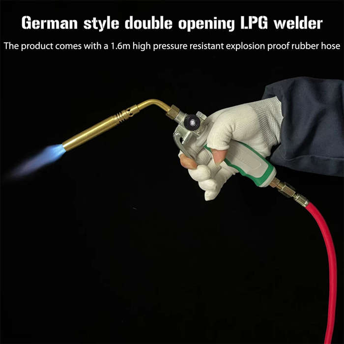 Red - Liquefied Gas Welding Gun Double Switch Germany Style Soldering Torch Refrigeration Oxygen-Fre