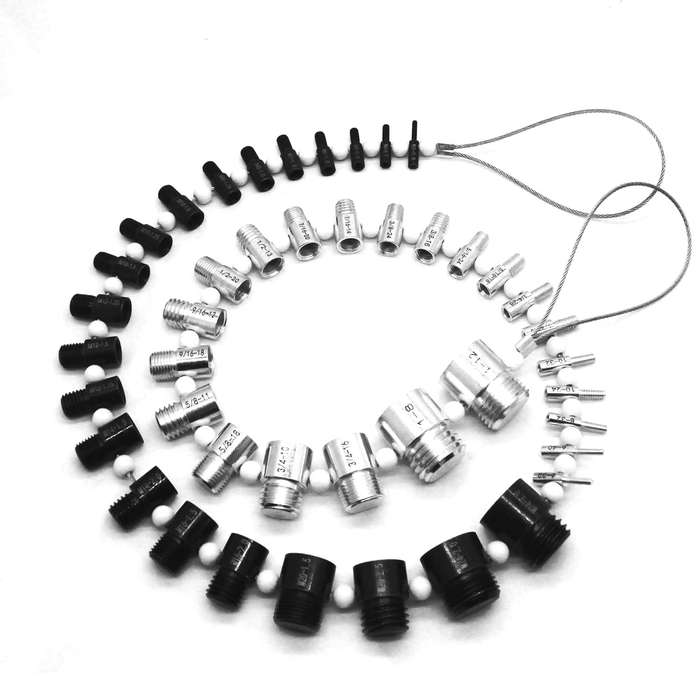 44PCS - 44PCS Thread Checker Nut & Bolt SWTC-44 Bundle 23 Inch & 21 Metric Sizes Stainless Steel Mal
