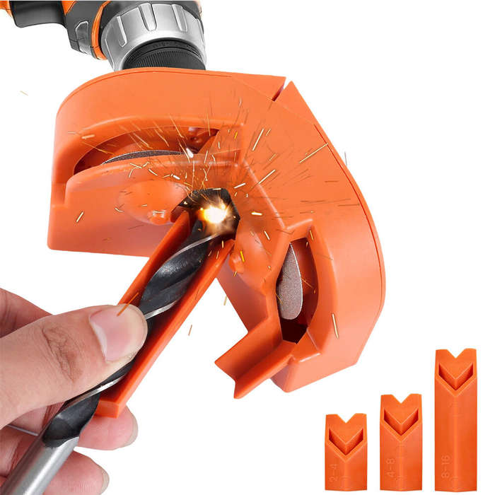 Orange - 4PCS Electric Drill Bit Sharpener Professional 11x6x7 cm High-Speed Steel Orange Plastic fo
