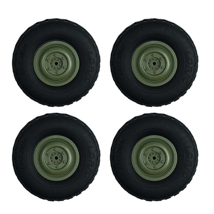 Green - 4PCS LDR/C LDP06 1/12 Unimog RC Car Spare Tires Wheels L0049G L0049Y Vehicles Models Parts A