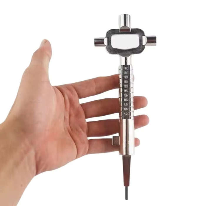 Silver - Multifunctional Locksmith Tool Zinc Alloy Lock Cylinder Adjuster Gauge Cam Spindle Turner E