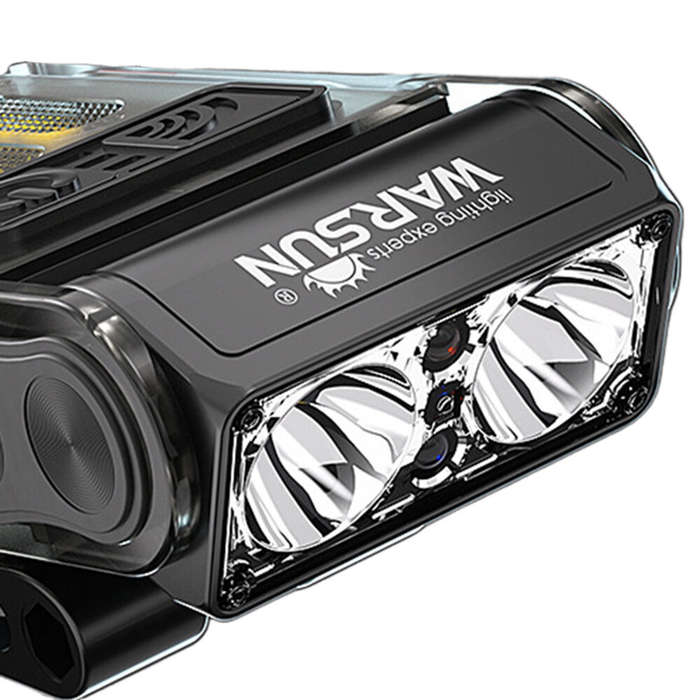 Black - Warsun G9 Hands Motion Sensor LED Clip Headlamp Portable Super Bright Rechargeable Headlight