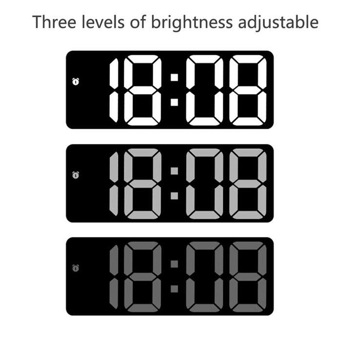 White - Multifunctional Electronic Simple Large Screen Alarm Clock Time Date Temperature Jump Displa