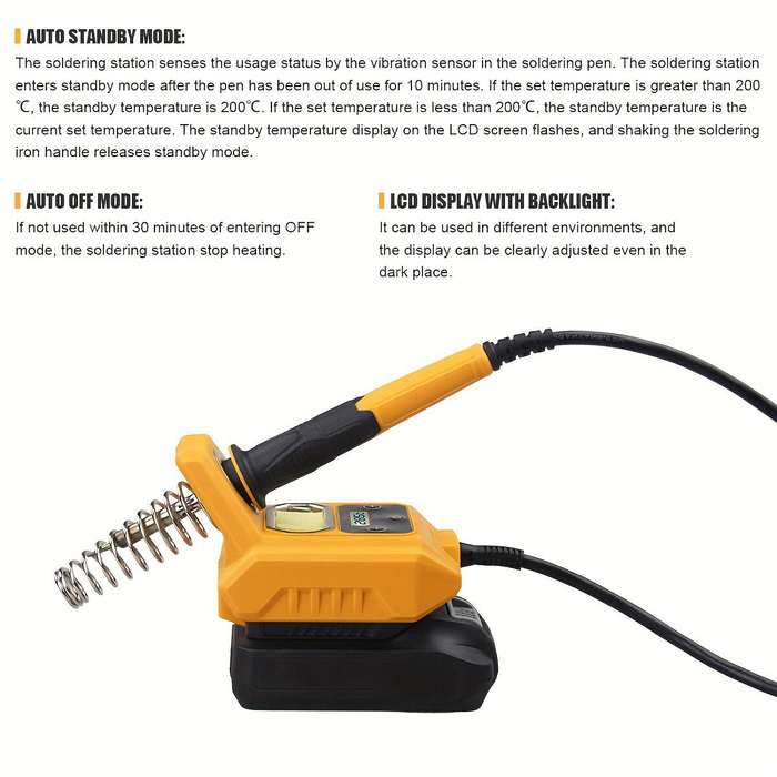 Makita - Cordless Soldering Iron Station Fit for Dewalt orMAKITA 20V Max Li-ion Battery