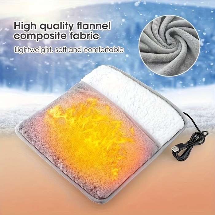 Grey - TENGOO Heating Pad for Feet Heating Pad for Men USB Heating Pads Electric Heated Foot Warmers