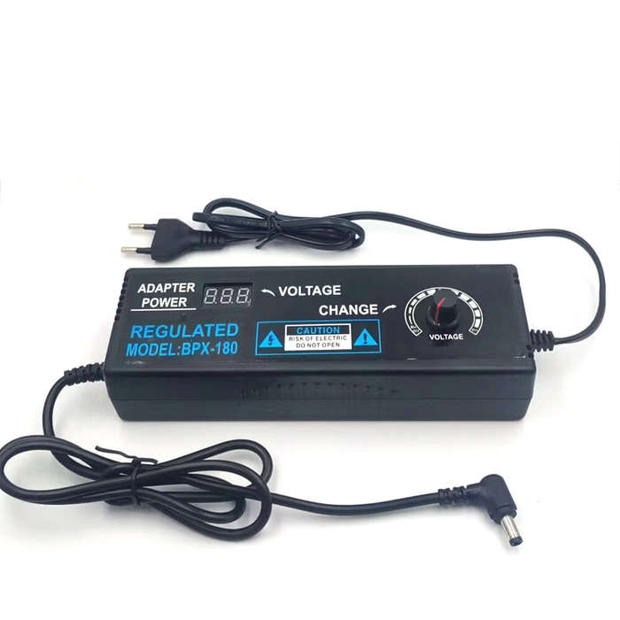 US Plug - Adjustable Voltage Adapter 3-12V8A with Clear Display High Efficiency Power Supply 96W Rat