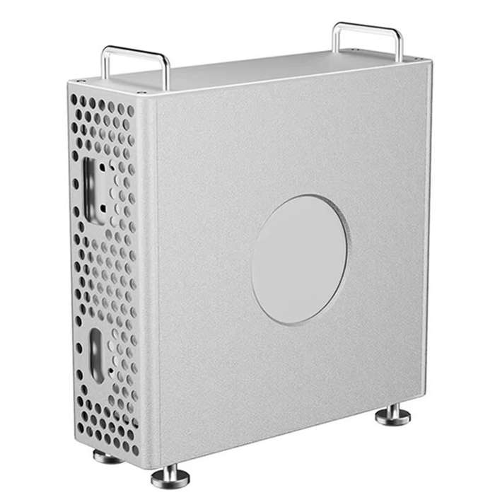 Silver - MM404 Mac/Mini Computer Host Aluminum Alloy Protective Shell Heat Dissipation Shockproof Co