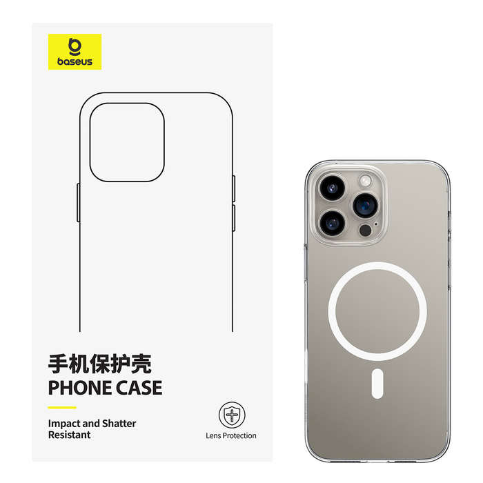 iPhone 16 Pro Max - Baseus Crystal Series Transparent Mobile Phone Case for iPhone 16 Pro Max Magnet