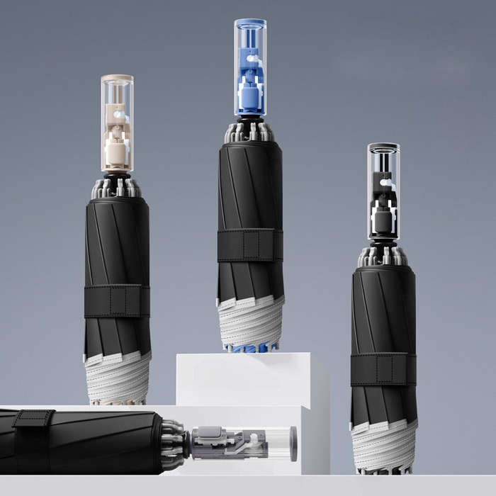 Dark Grey - Fully Automatic Umbrella Safety Anti-Rebound Reverse Folding Umbrella Sunny Rainy Dual-U