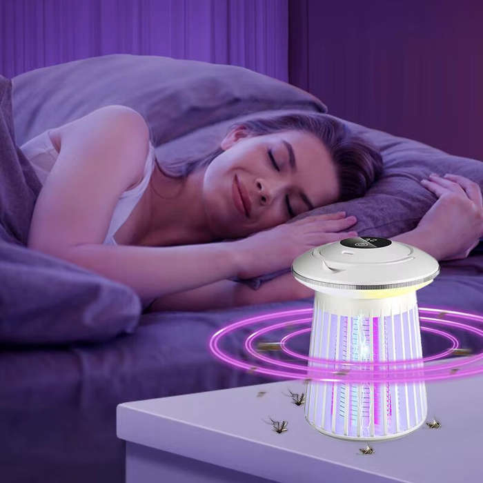 White - Electric Mosquito Killer Lamp Gnats Zapper Indoor Rechargeable Cordless LED Camping Lights P