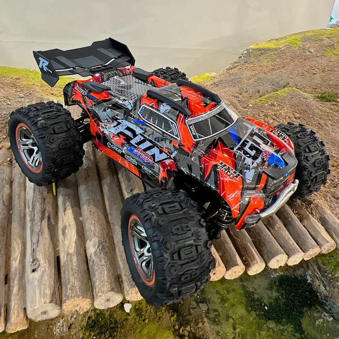 One Battery - Wltoys 184008 RTR 1/18 2.4G 4WD Brushless RC Car Off-Road High Speed LED Light Truck F