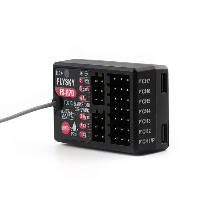 Flysky FS-R7D 2.4GHz 7CH ANT Protocol PWM/PPM Output Light Group Receiver for FS-G7P Transmitter