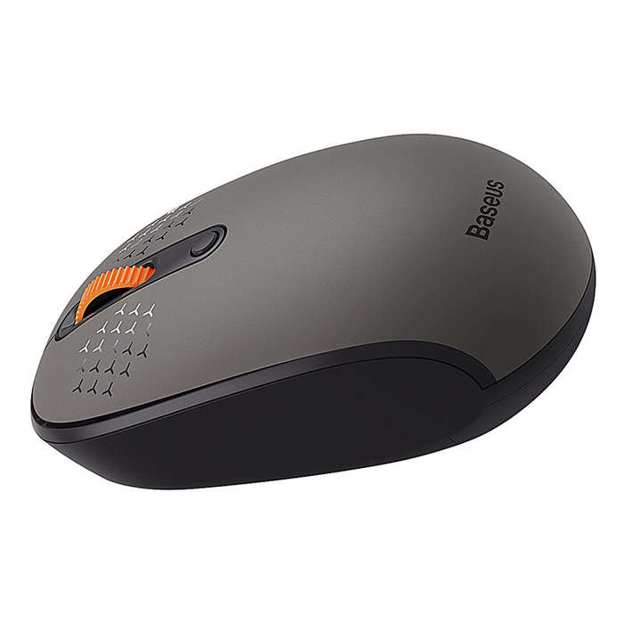Grey - Baseus F01B Tri-mode Wireless Mouse 800-1600DPI Mute Mice 2.4G/BT5.0/BT3.0 Ergonomics for PC