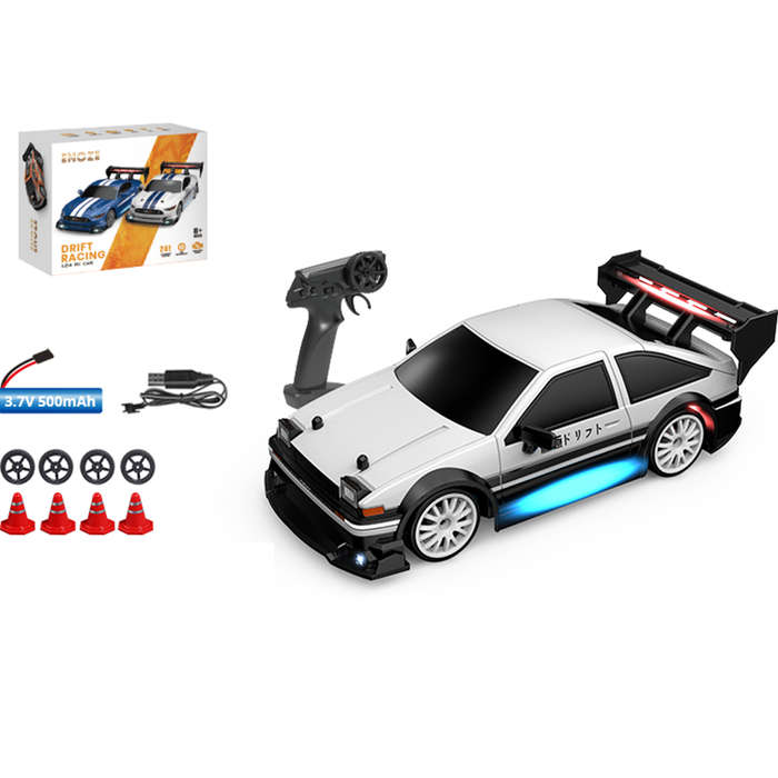 White - ENOZE 8603 8604 RTR 1/24 2.4G 4WD 30km/h Drift RC Car Tesla AE86 High Speed Racing LED Light