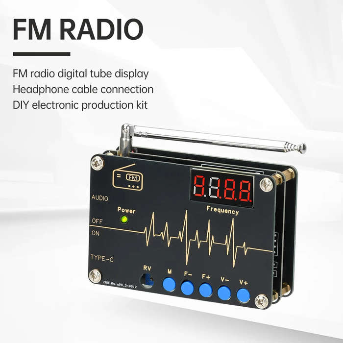 DIY Kit - RDA5807M DIY FM Radio Kit 87-108MHz Digital Tube Display TDA2822 Amplifier Easy to Solder