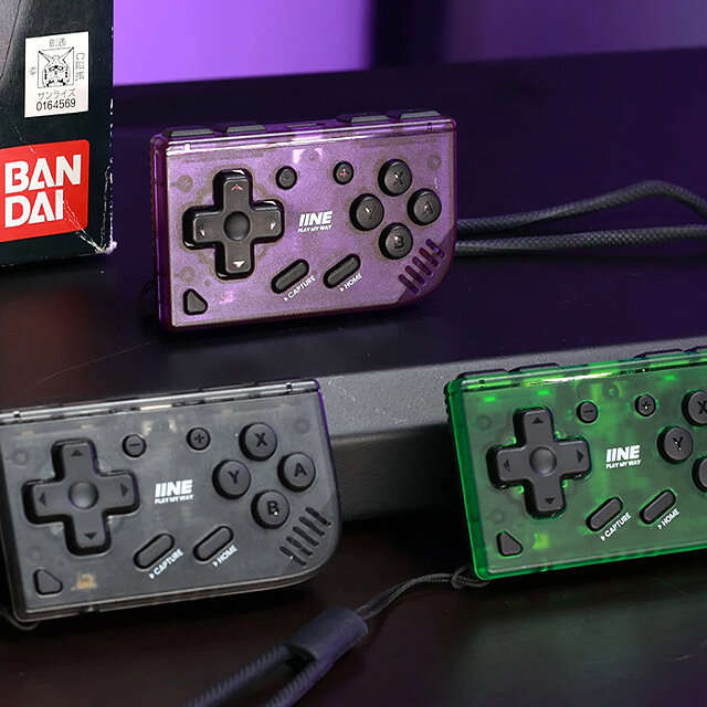 Purple - IINE Mini Retro Ananke Game Controller with Turbo function & Interchangeable Joystick and D