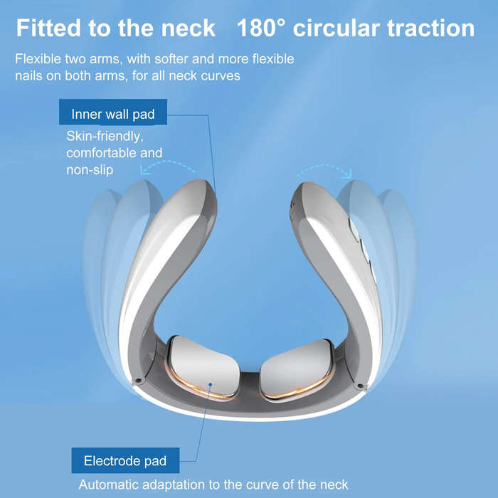Electric Muscle Stimulation Neck Therapy Instrument 6 Modes Adjustable Intensity Ergonomic Design Po
