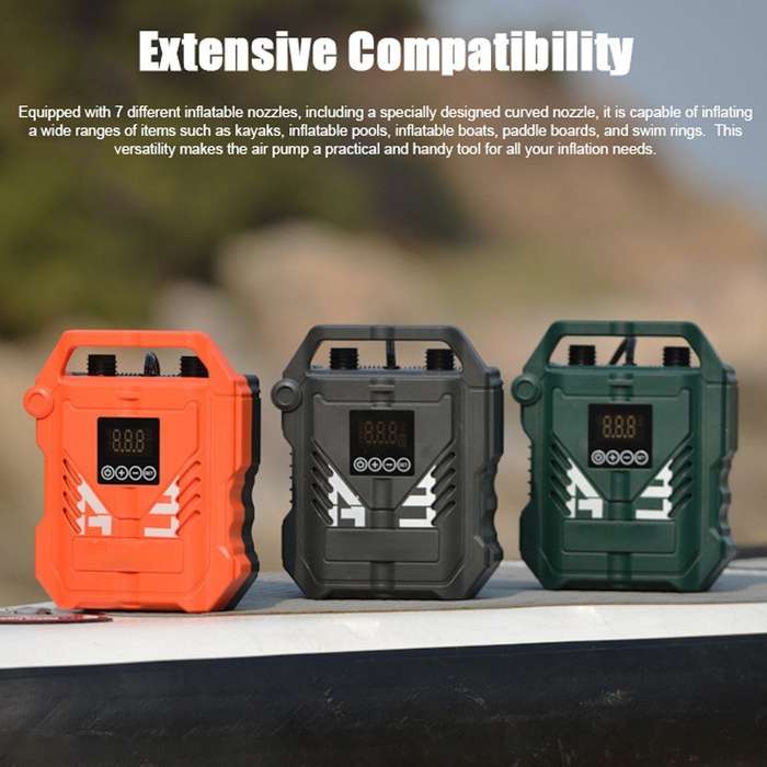 Orange - 22PSI High Pressure Paddle Board Pump Portable 12V Car Electric Air Compressor Support Infl