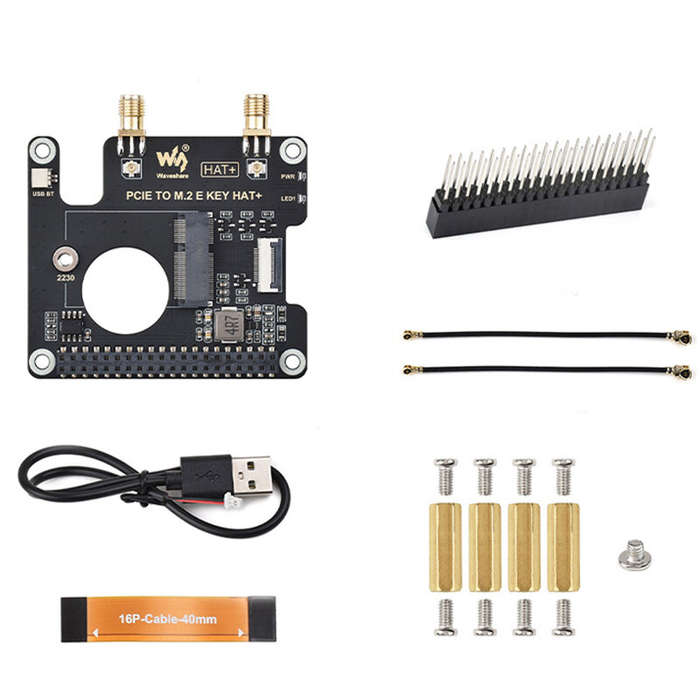 Black - for Raspberry Pi 5 PCIe To M.2 E KEY HAT Converter Board Compatible for NGFF Wireless Networ