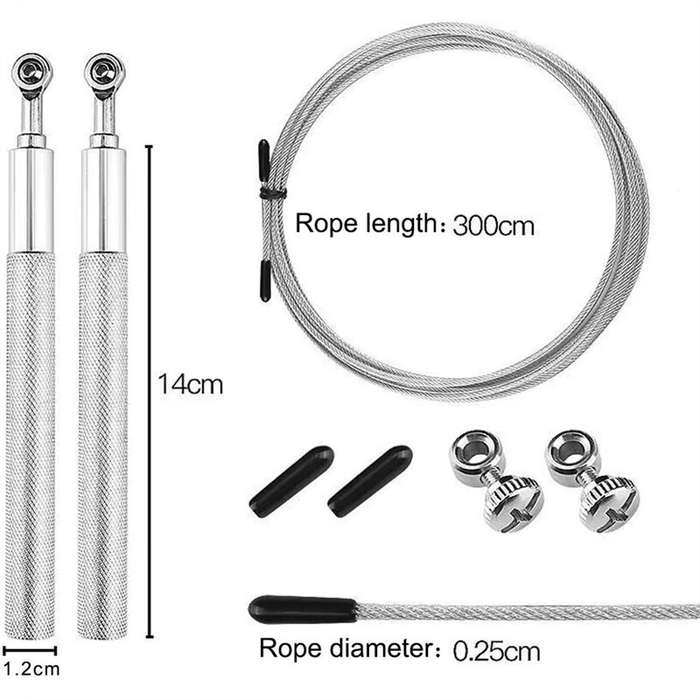 Grey - KALOAD Steel Wire Jump Rope Skipping Rope Fitness Sports Professional Training Home Exercise