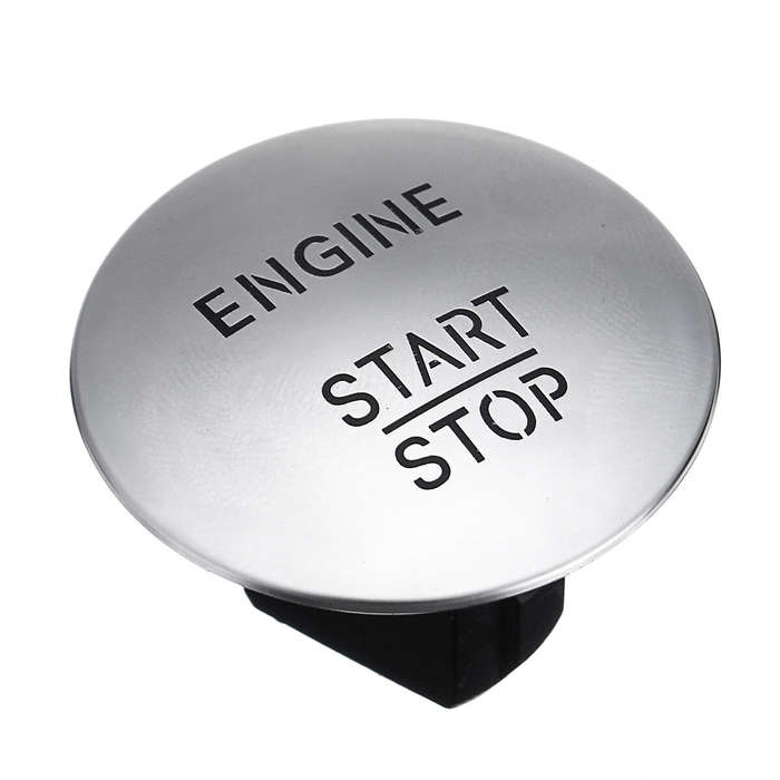 Keyless One-key Engine Start Stop Push Switch Button Ignition Switch Silver/Red for Mercedes-Benz 22