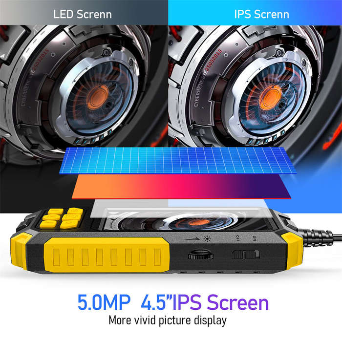 P50 8mm Triple Lens Industrial Endoscope 1080P Full HD 4.5inch LCD Digital Inspection Borescope Came