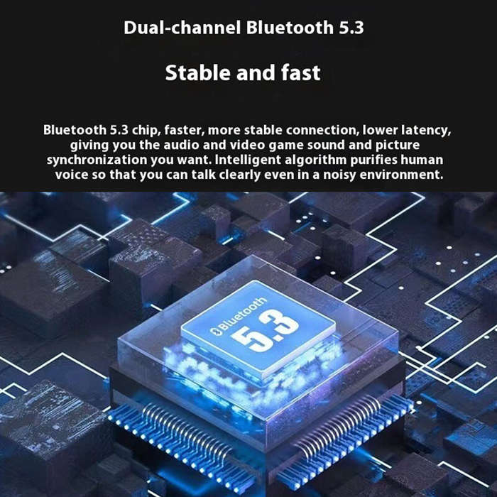 White - Wireless bluetooth Earphone HiFi Sound HD Calls 36H Playback LED Digital Display Low Game De