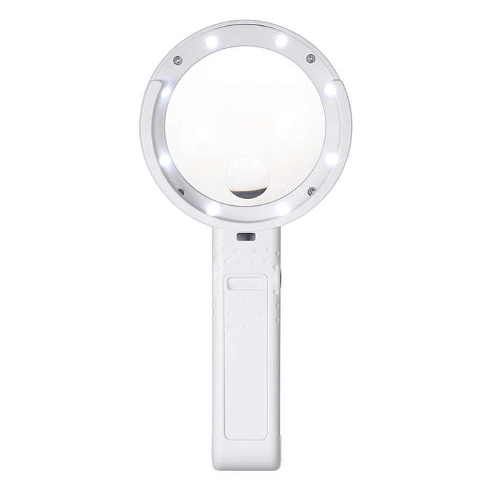 Handheld Portable Foldable Lamp Illuminated Magnifier 5X 11X Magnifying Table 8 LED Lights Loupe Mag