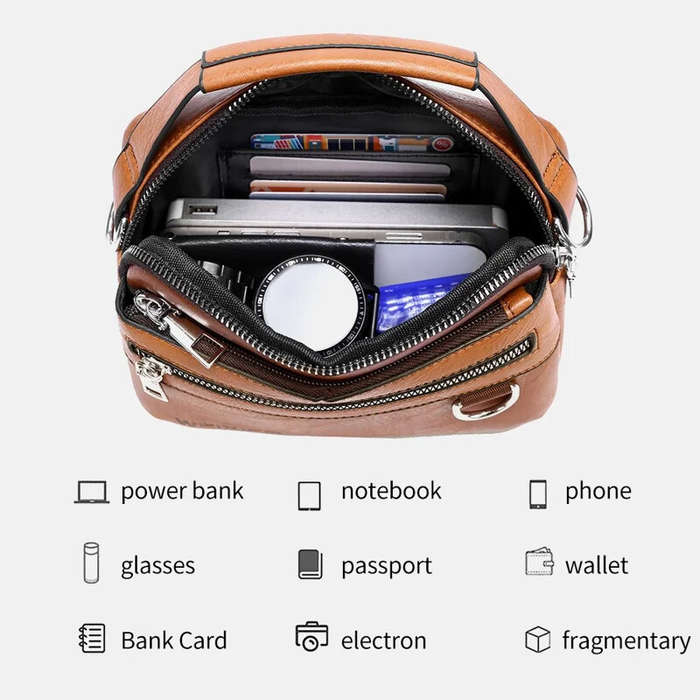 Black - WEIXIER PU Leather Men's Small Crossbody Bag Waterproof Portable Waist Pack Fashion Travel H