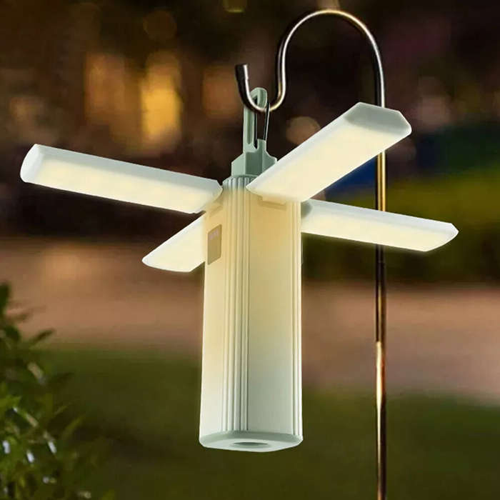 #01 - Rechargeable Four-Leaf Foldable Multifunctional Lamp Camping Lamp Portable Outdoor Emergency L
