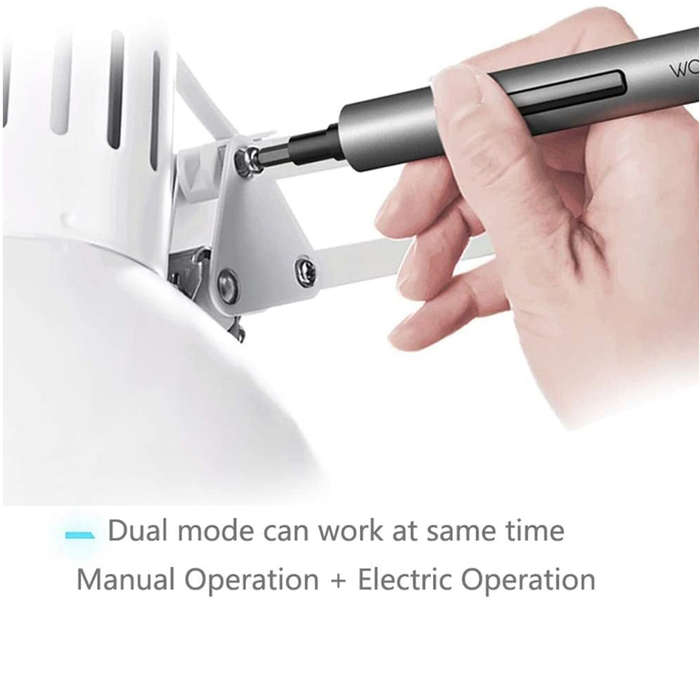 Grey - Wowstick 1F+ Electric Screwdriver 64 in 1 Dual Mode Cordless 3 LED Lights Lithium-ion Battery