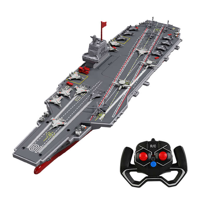 Grey - JJRC S19-YW 2.4G Dual Motor RC Simulation Aircraft Carrier RTR Boat Models Toy