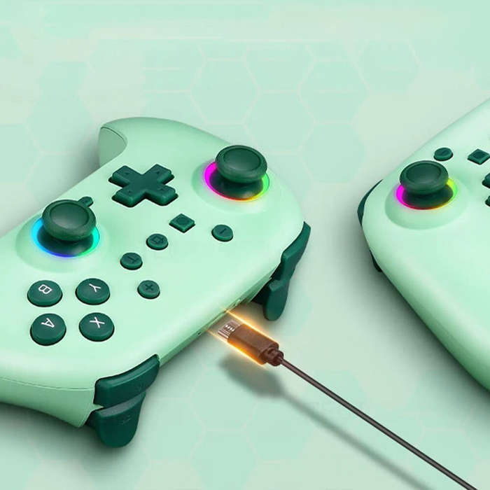 White - VS-803 RGB bluetooth Game Controller for NintendoSwitch/OLED/Lite/PC Six-axis 3D Joystick Ga