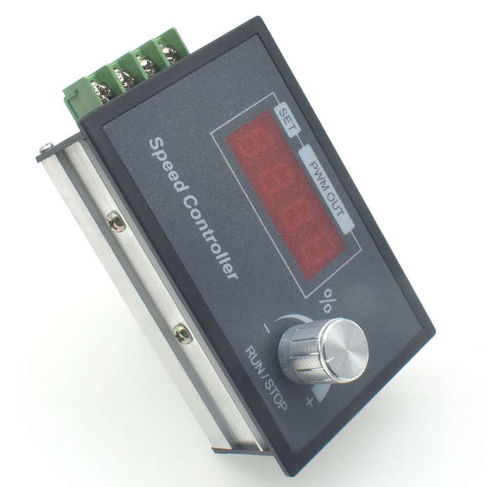 Black - DC6-60V 30A Max DC Motor Speed Controller PWM Rotary Knob Encoder LED Digital Display Brush