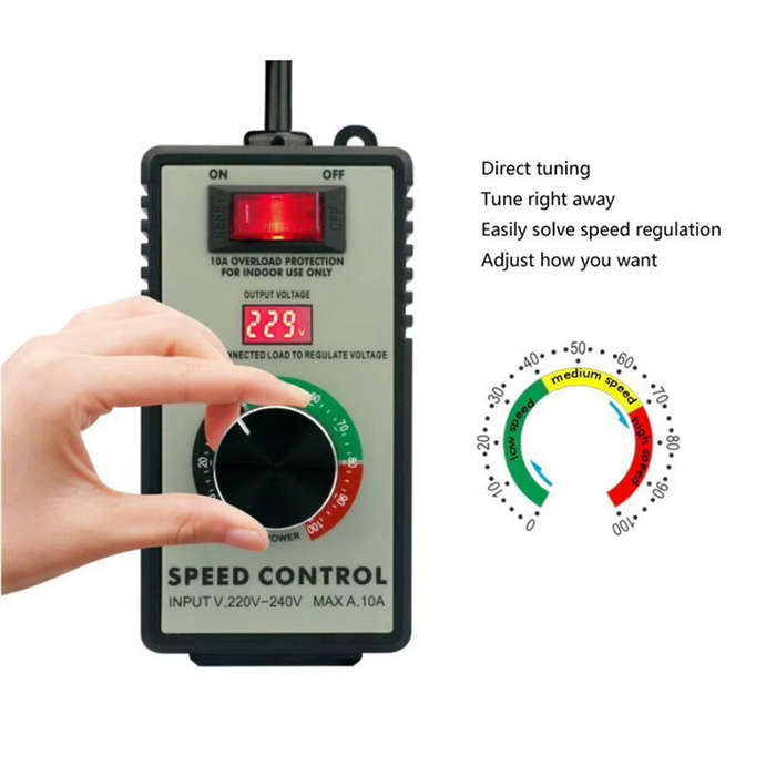 EU Plug - Adjustable Voltage Stabilizer Speed Controller AC 220V 4000W Precision Regulation LED Disp