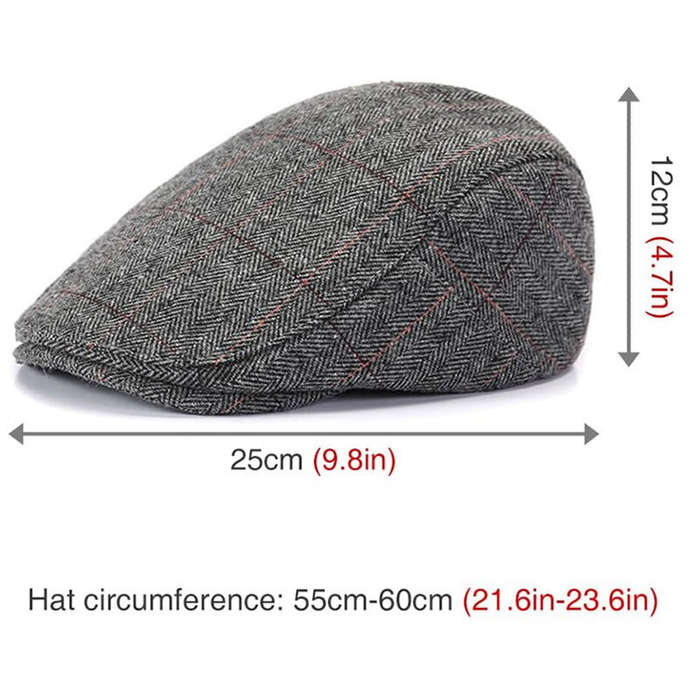 Brown - Collrown Men Beret Cap Adjustable Cotton Flat Cap Retro Duck Tongue Cap Warm Forward Cap Dri
