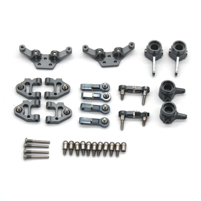 Grey - 6PCS Upgraded Metal Parts Set Steering Cup Rear Wheel Seat Suspension Arm Upper Linkage Rod S