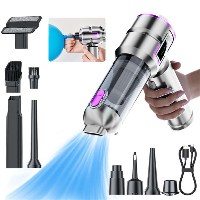 Silver - Suitu ST-6697 Cordless Handheld Vacuum Cleaner 16000Pa Strong Suction Brushless Motor Recha