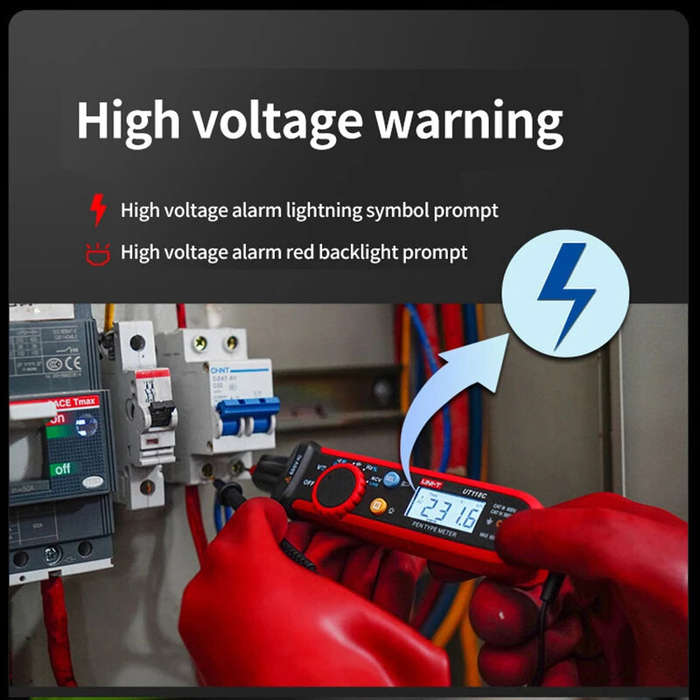 Red - UNI-T Pen-Type Meter Digital UT118C 600V DC AC Voltmeter True RMS Frequency Meter NCV Capacita