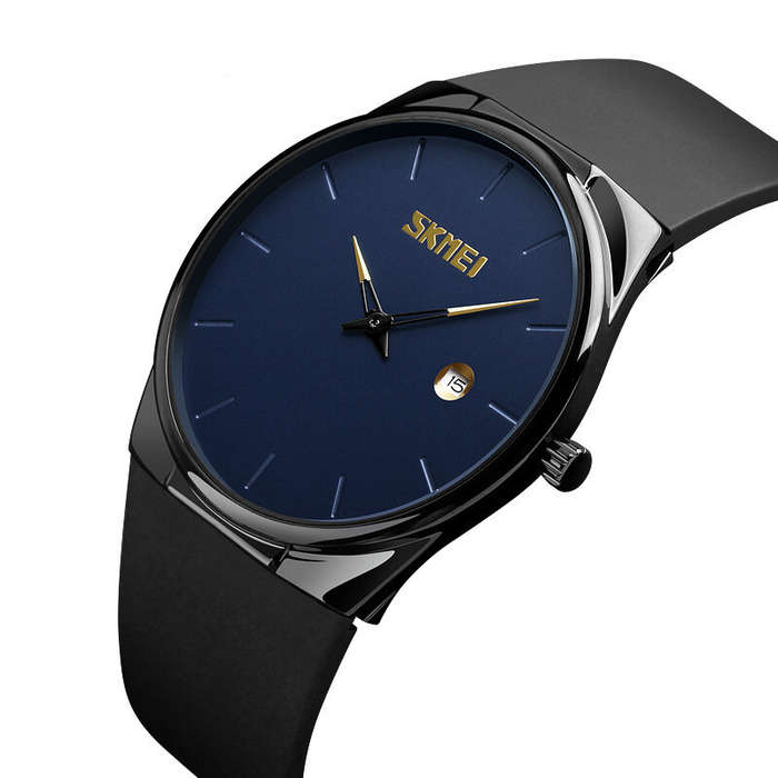 Blue - SKMEI Men's Quartz Watch Waterproof Small Dial Date Calendar Simple Fashion Sports Watch for