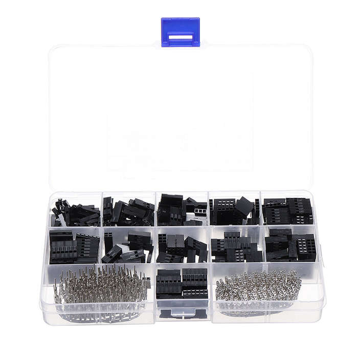 620pcs Dupont Connector 2.54mm Dupont Cable Jumper Wire Pin Header Housing Kit Male Crimp Pins+Femal