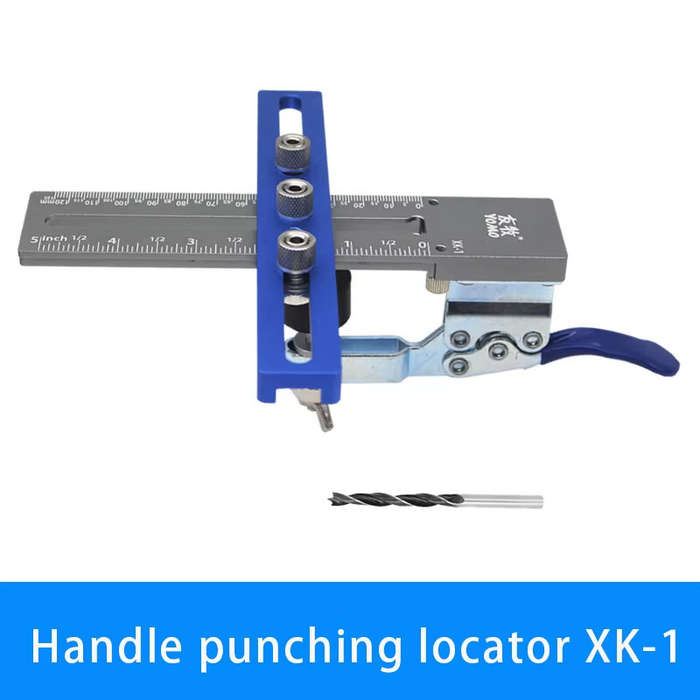 Blue - XK-1 Drill Guide Punching Locator Aluminum Alloy Adjustable Hole Jig 8-28mm Board Thickness 4